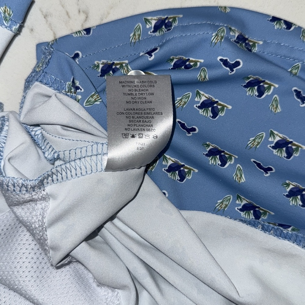 Blue Quail Performance Short Sleeve Blue Polo Shirt with Quail Print 2T - Picture 11 of 11